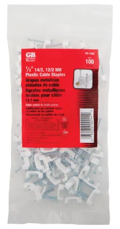 Gardner Bender 1/2 in. W Plastic Insulated Cable Staple 100 pk