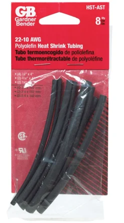 Gardner Bender Heat Shrink Tubing Black 8 pk