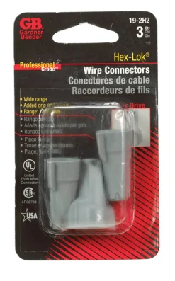 Gardner Bender Hex-Lok 14-6 Ga. Copper Wire Wire Connector Gray 3 pk