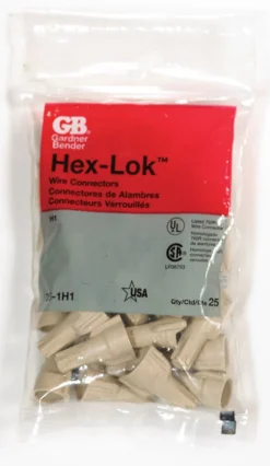 Gardner Bender Hex-Lok 22-8 Ga. Copper Wire Connector Tan 25 pk