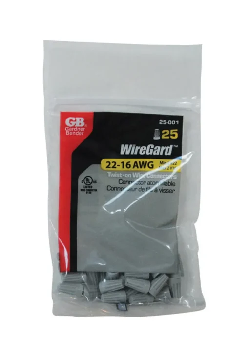 Gardner Bender WireGard 22-16 Ga. Copper Wire Wire Connector Gray 25 pk