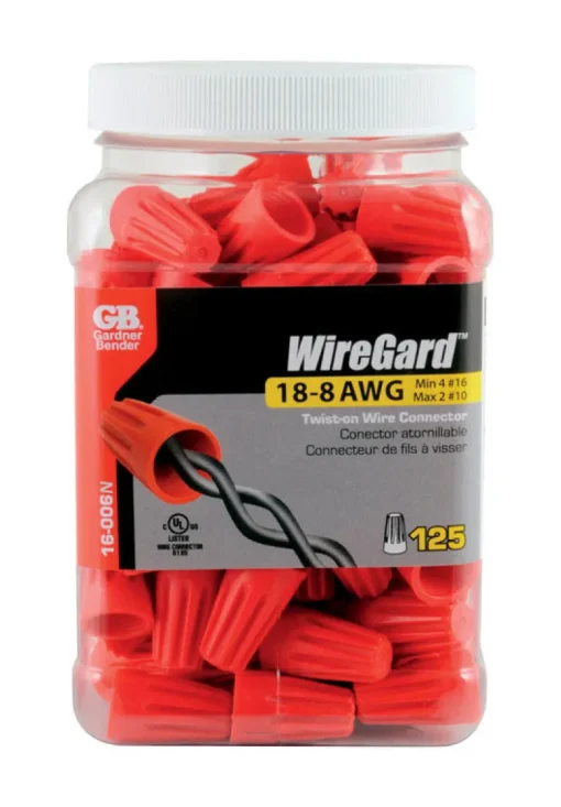 Gardner Bender WireGard 18-10 Ga. Copper Wire Wire Connectors Red 125 pk