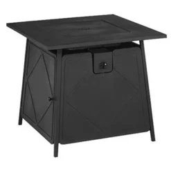 Gas Fire Pit Table, Steel, 28-In. Square