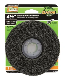 Gator Silicon Carbide 60 Grit Coarse Center Mount Paint & Rust Remover Disc 4.5 in.