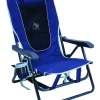 GCI Outdoor 4-Position Navy Blue Hard Arm Backpack Chair