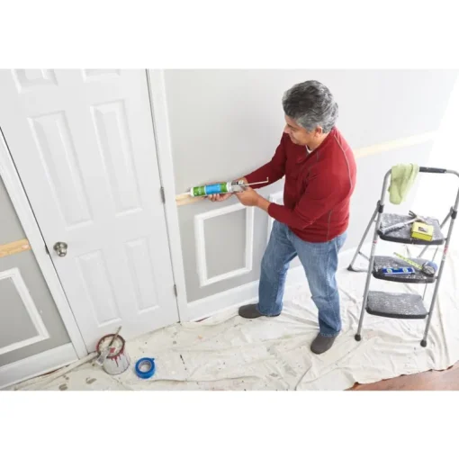 GE Max Extra White Siliconized Acrylic Caulk 10.1 oz. (Pack of 12)