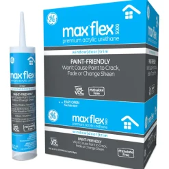 GE Max Flex Clear Siliconized Acrylic Caulk 10.1 oz. (Pack of 12)