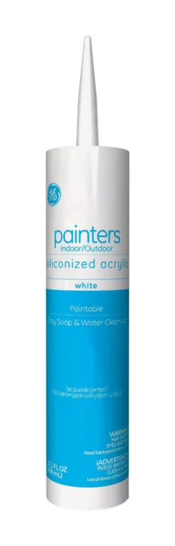 GE Painters White Siliconized Acrylic Caulk 10.1 oz. (Pack of 12)