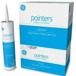 GE Painters White Siliconized Acrylic Caulk 10.1 oz. (Pack of 12)
