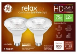 GE Relax HD PAR 30L E26 (Medium) LED Light Bulb Soft White 75 Watt Equivalence 2 pk