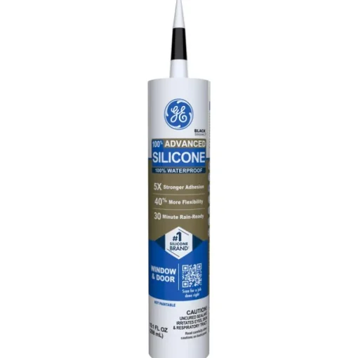GE Silicone 2 Black Silicone 2 Window and Door Silicone 10.1 oz. (Pack of 12)