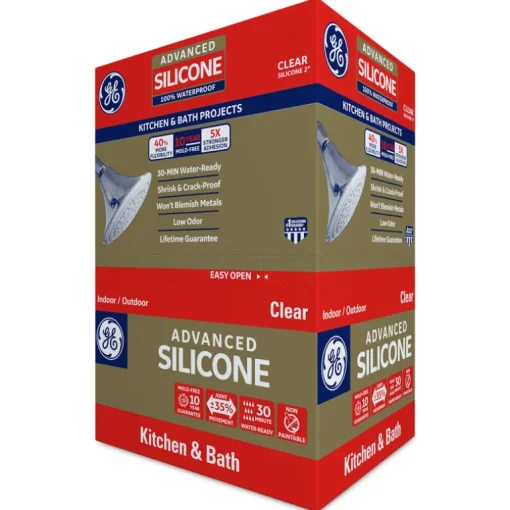 GE Silicone 2 Clear Silicone 2 Kitchen and Bath Silicone 10.1 oz. (Pack of 12)