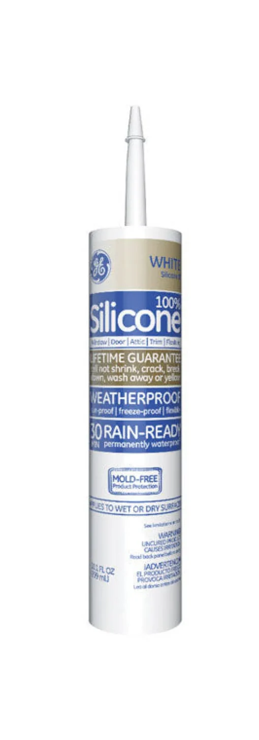 GE Silicone 2 White Silicone 2 Window and Door Silicone 10.1 oz. (Pack of 12)