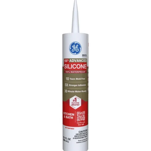 GE Silicone 2 White Silicone 2 Kitchen and Bath Silicone 10.1 oz. (Pack of 12)