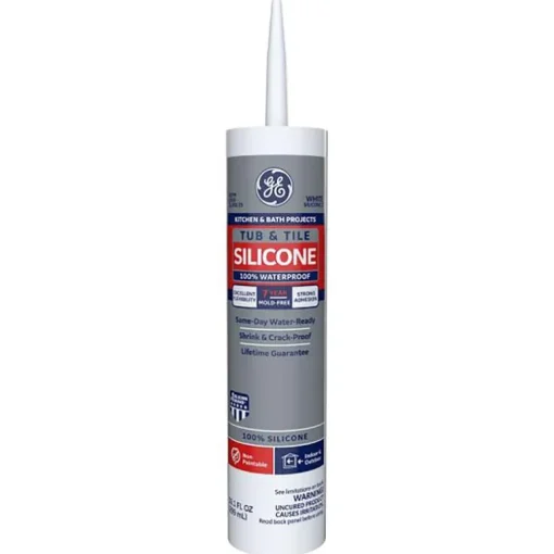 GE Silicone 1 White Silicone 1 Tub and Tile Silicone 10.1 oz. (Pack of 12)