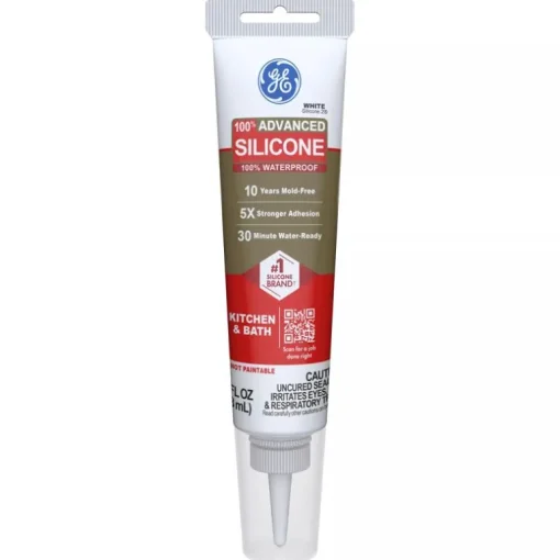 GE White Kitchen and Bath Silicone 2.8 oz. (Pack of 12)