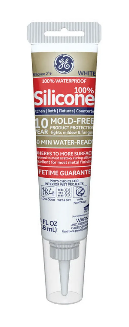 GE White Kitchen and Bath Silicone 2.8 oz. (Pack of 12)