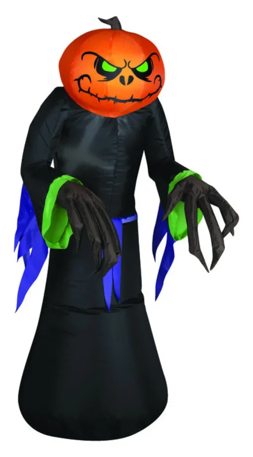 Gemmy LED Prelit Pumpkin Reaper Inflatable