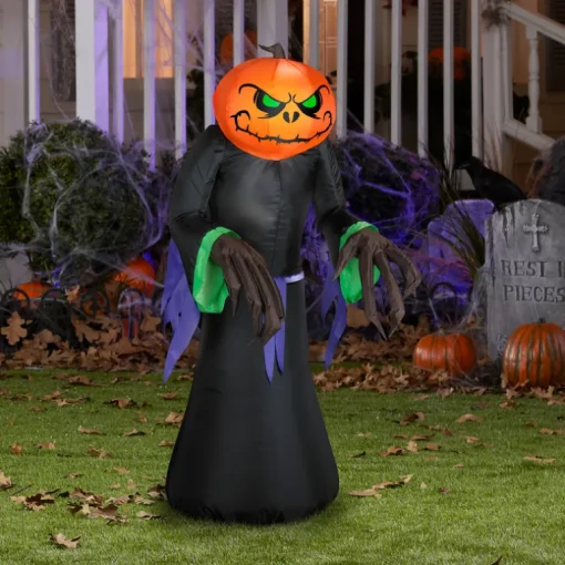 Gemmy LED Prelit Pumpkin Reaper Inflatable