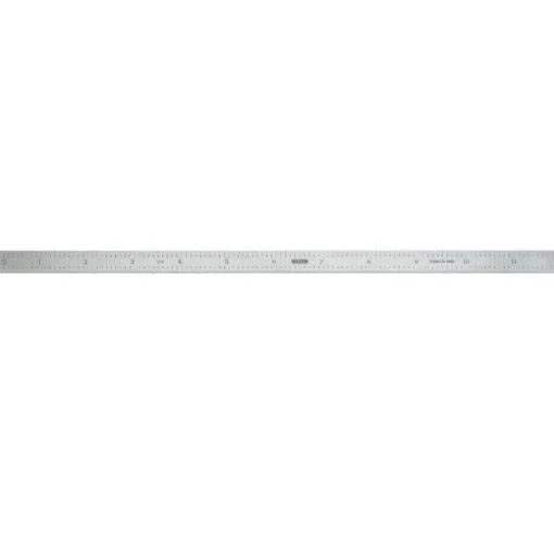 General 12 in. L X 1/2 in. W Stainless Steel Precision Rule SAE