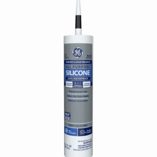 General Electric Black Silicone Waterproof All Purpose Caulk Sealant 10.1 oz. (Pack of 12)