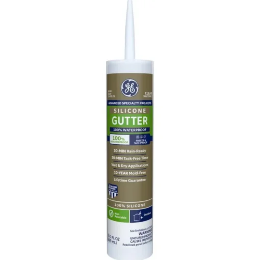 General Electric Clear Silicone 27 g/L VOC Gutter & Flashing Sealant 10.1 oz. (Pack of 12)