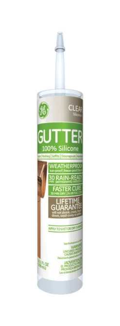 General Electric Clear Silicone 27 g/L VOC Gutter & Flashing Sealant 10.1 oz. (Pack of 12)