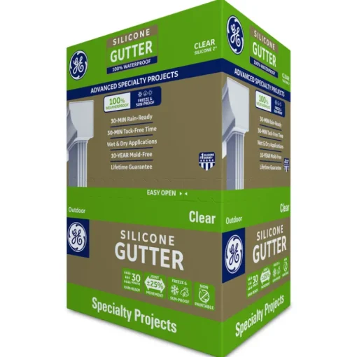 General Electric Clear Silicone 27 g/L VOC Gutter & Flashing Sealant 10.1 oz. (Pack of 12)