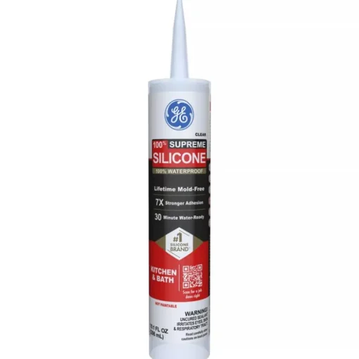 General Electric Clear Supreme Silicone Kitchen & Bath Caulk Sealant 10.1 oz. (Pack of 12)