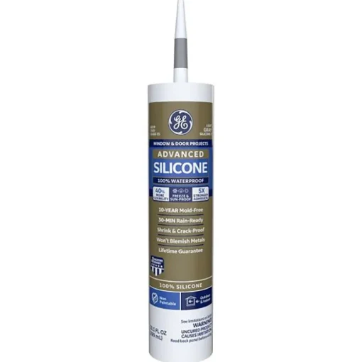 General Electric Light Gray Advanced Silicone Window & Door Sealant 10.1 oz. (Pack of 12)