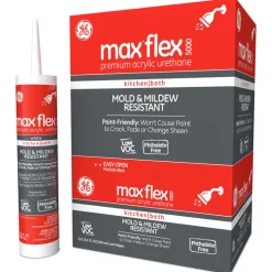General Electric Max Flex White Siliconized Low VOC Acrylic Caulk 10.1 oz. (Pack of 12)