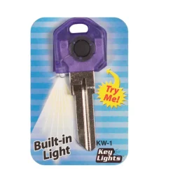 Giant Concepts LLC Keylights House Key Blank w/Flashlight Single sided For Fits Kwikset KW1/Weiser WR3 and WR5 locks (Pack of 10)