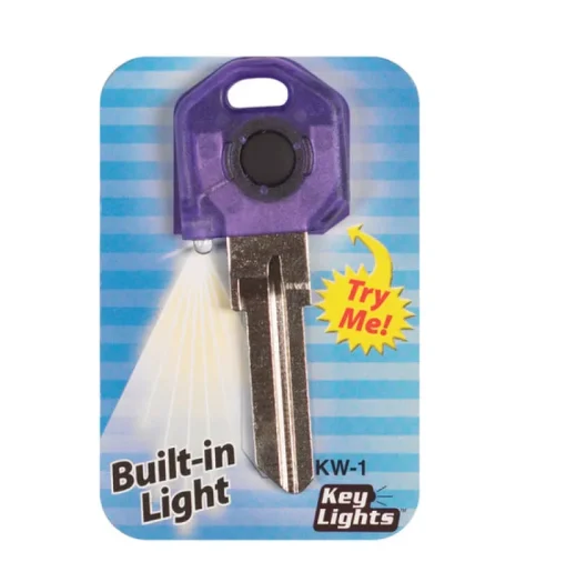 Giant Concepts LLC Keylights House Key Blank w/Flashlight Single sided For Fits Kwikset KW1/Weiser WR3 and WR5 locks (Pack of 10)