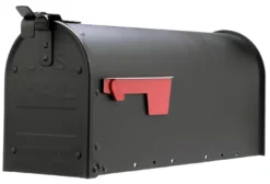 Gibraltar Mailboxes Admiral Aluminum Post Mounted Black Mailbox 9.5 in. H x 6.9 in. W x 20.8 in. L