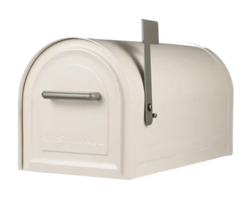 Gibraltar Mailboxes Reliant Contemporary Galvanized Steel Post Mount White Mailbox