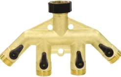 Gilmour 3/4 in. Brass Threaded Male 4-Way Shut-off Valve