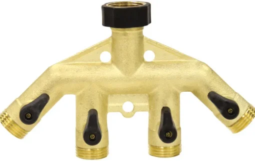 Gilmour 3/4 in. Brass Threaded Male 4-Way Shut-off Valve