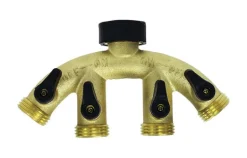 Gilmour Brass Threaded Male 4-Way Shut-off Valve