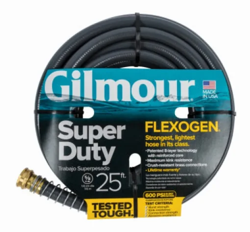Gilmour Flexogen 5/8 in. Dia. x 25 ft. L Gray Garden Hose