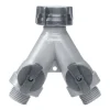Gilmour Polymer Threaded Male Y-Hose Connector with Shut Offs
