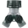Gilmour Polymer Threaded 2 Male/1 Female Y-Hose Connector with Shut Offs (Pack of 12).