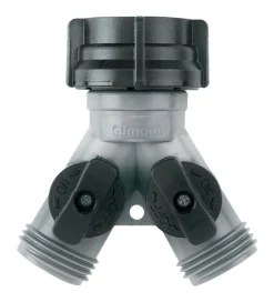 Gilmour Polymer Threaded 2 Male/1 Female Y-Hose Connector with Shut Offs (Pack of 12).