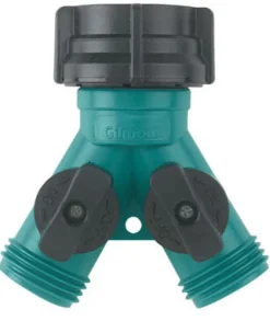 Gilmour Polymer Threaded 2 Male/1 Female Y-Hose Connector with Shut Offs (Pack of 12).