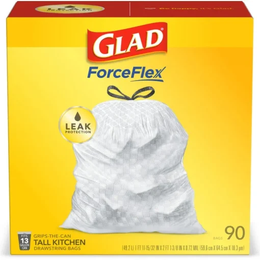 Glad 13 gal. Tall Kitchen Bags Drawstring (Pack of 4)