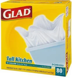 Glad 13 gal Tall Kitchen Bags Quick Tie 80 pk (Pack of 4)