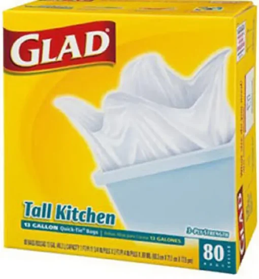 Glad 13 gal Tall Kitchen Bags Quick Tie 80 pk (Pack of 4)