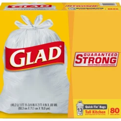 Glad 13 gal Tall Kitchen Bags Quick Tie 80 pk (Pack of 4)