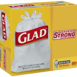 Glad 13 gal Tall Kitchen Bags Quick Tie 80 pk (Pack of 4)