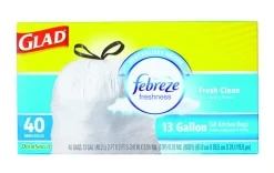Glad ForceFlex 13 gal Fresh Scent Tall Kitchen Bags Drawstring 40 pk (Pack of 6)