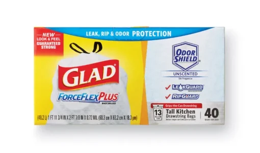 Glad ForceFlex 13 gal Tall Kitchen Bags Drawstring 40 pk (Pack of 6)
